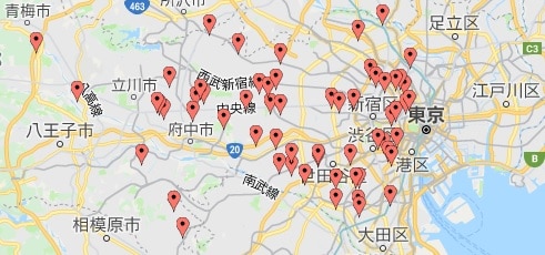 東京私立小学校・国立小学校分布